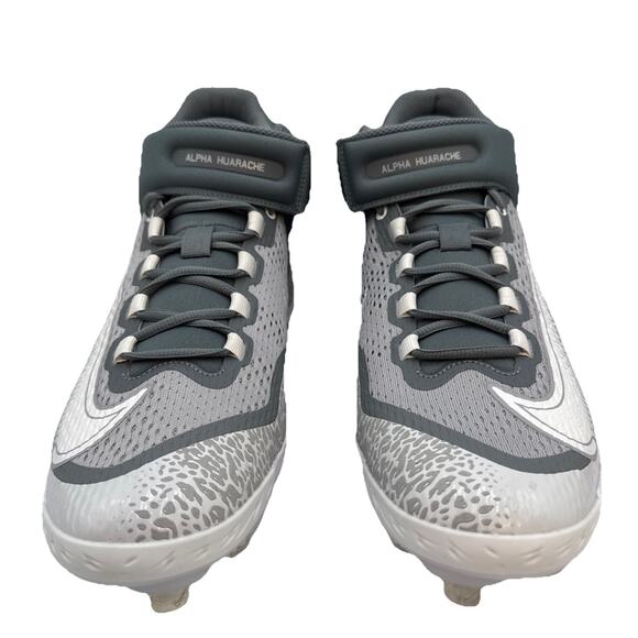 Nike Alpha Huarache Men's Elite 4 Mid Baseball Cleats Sz 13 Gray DJ6520-012 - Picture 3 of 10